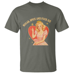 Sugar Spice and F Ice Retro Fairy T Shirt Feminist Against Ice Protest Political Resistance TS02 Military Green Print Your Wear