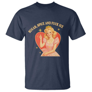 Sugar Spice and F Ice Retro Fairy T Shirt Feminist Against Ice Protest Political Resistance TS02 Navy Print Your Wear