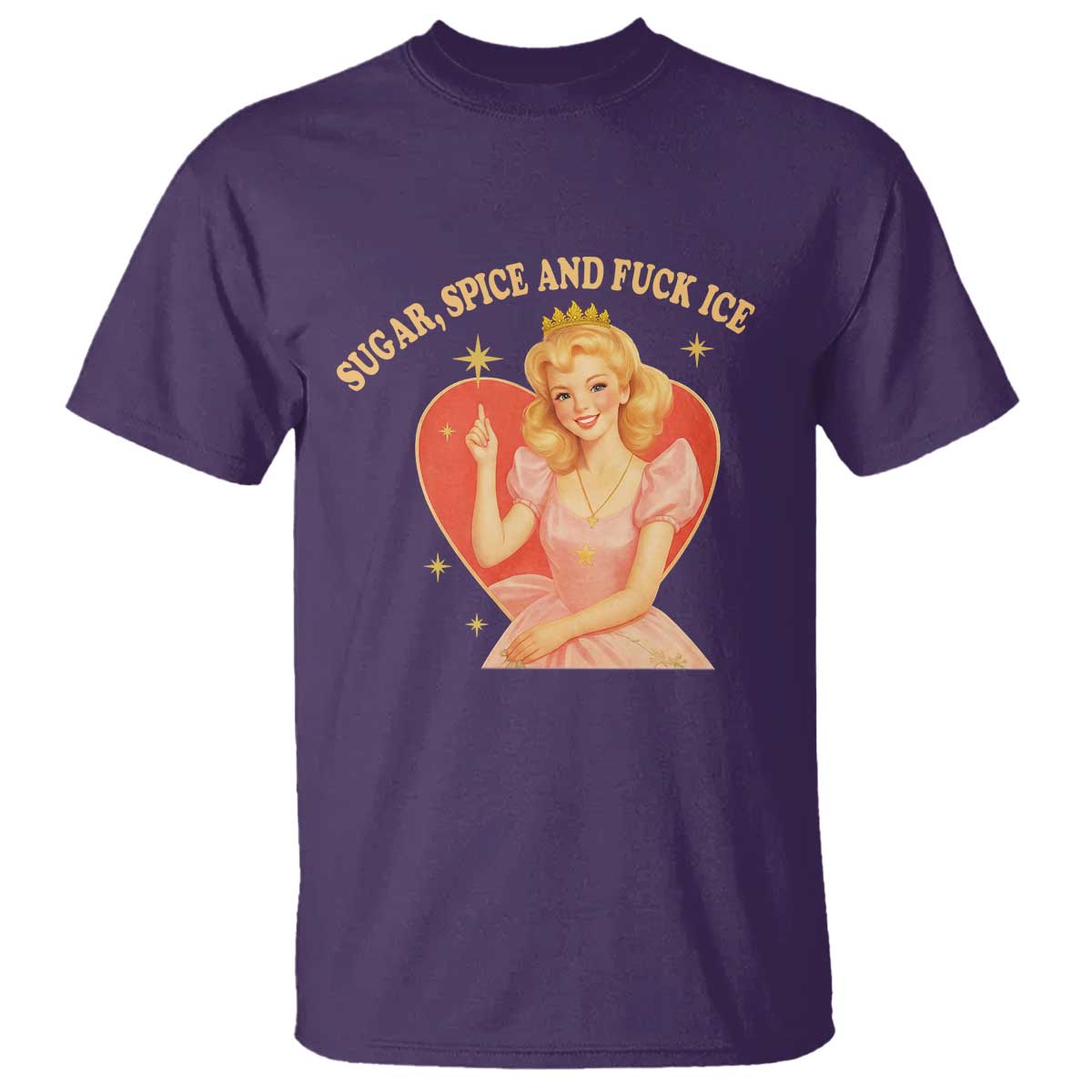 Sugar Spice and F Ice Retro Fairy T Shirt Feminist Against Ice Protest Political Resistance TS02 Purple Print Your Wear
