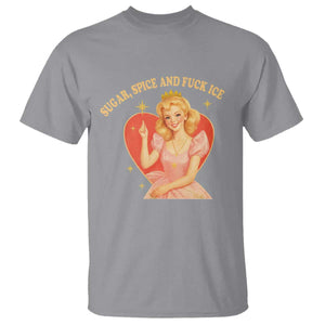 Sugar Spice and F Ice Retro Fairy T Shirt Feminist Against Ice Protest Political Resistance TS02 Sport Gray Print Your Wear