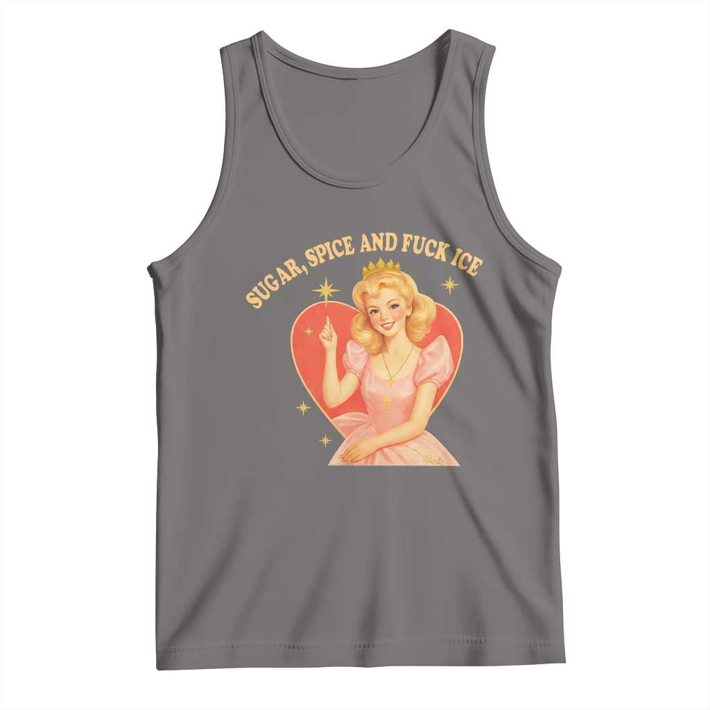 Sugar Spice and F Ice Retro Fairy Tank Top Feminist Against Ice Protest Political Resistance TS02 Deep Heather Print Your Wear