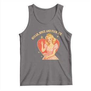 Sugar Spice and F Ice Retro Fairy Tank Top Feminist Against Ice Protest Political Resistance TS02 Deep Heather Print Your Wear