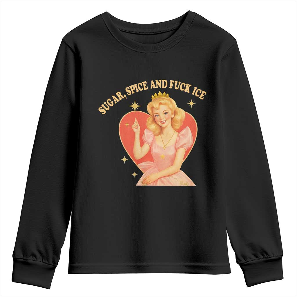 Sugar Spice and F Ice Retro Fairy Youth Sweatshirt Feminist Against Ice Protest Political Resistance TS02 Black Print Your Wear
