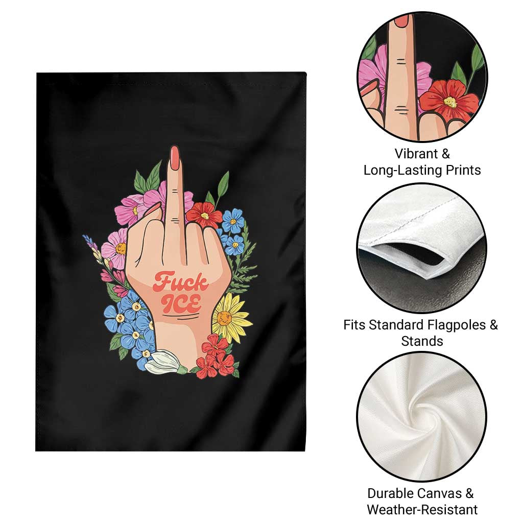 Floral Middle Finger F Ice Garden Flag TS02 Print Your Wear