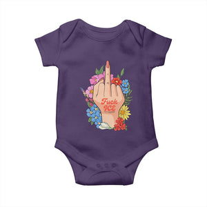 Floral Middle Finger F Ice Baby Onesie TS02 Purple Print Your Wear