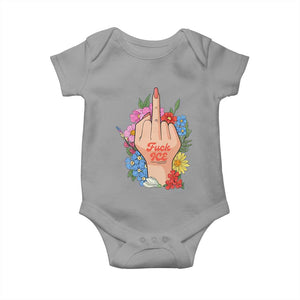 Floral Middle Finger F Ice Baby Onesie TS02 Sport Gray Print Your Wear
