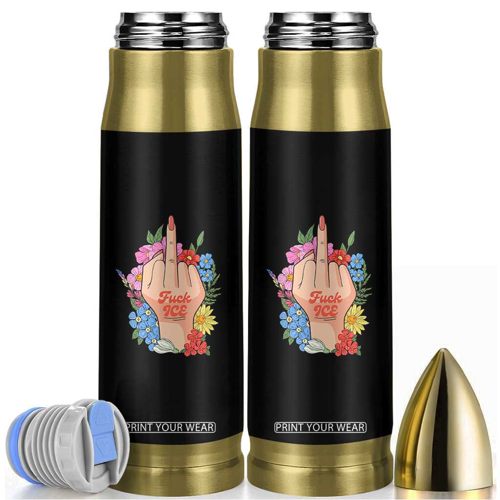 Floral Middle Finger F Ice Bullet Tumbler TS02 Black Print Your Wear