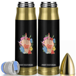 Floral Middle Finger F Ice Bullet Tumbler TS02 Black Print Your Wear