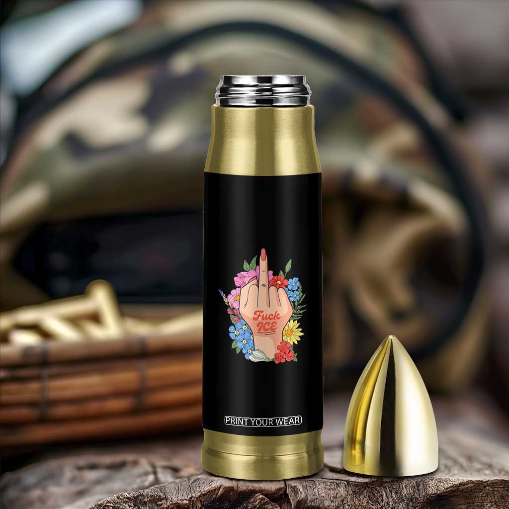 Floral Middle Finger F Ice Bullet Tumbler TS02 Print Your Wear
