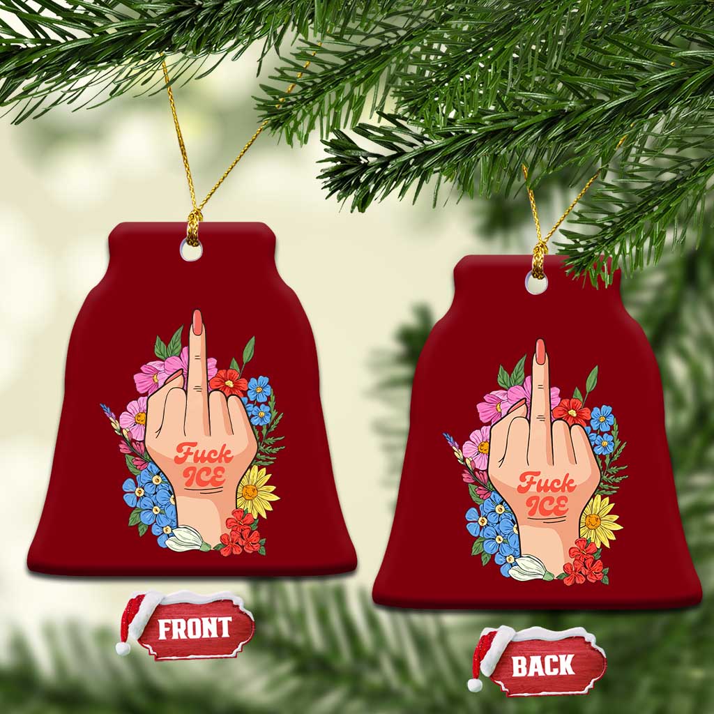 Floral Middle Finger F Ice Ceramic Ornament TS02 Print Your Wear