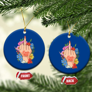 Floral Middle Finger F Ice Ceramic Ornament TS02 1pc Blue Print Your Wear