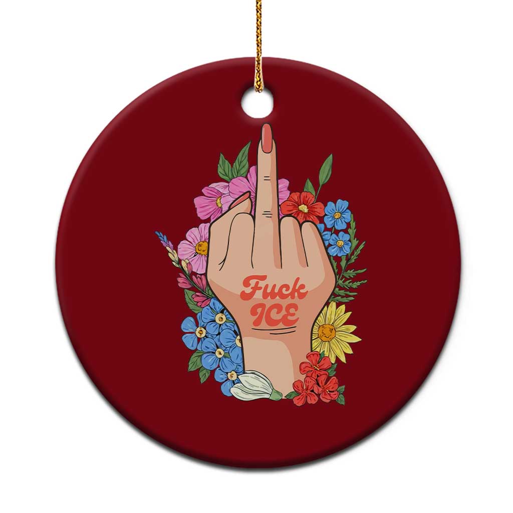Floral Middle Finger F Ice Ceramic Ornament TS02 1pc Red Print Your Wear