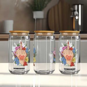 Floral Middle Finger F Ice Glass Can TS02 Print Your Wear