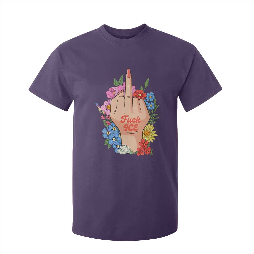 Floral Middle Finger F Ice T Shirt For Kid TS02 Purple Print Your Wear