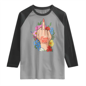 Floral Middle Finger F Ice Raglan Shirt TS02 Sport Gray Black Print Your Wear