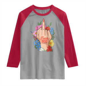Floral Middle Finger F Ice Raglan Shirt TS02 Sport Gray Red Print Your Wear