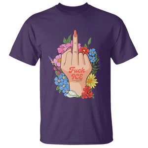 Floral Middle Finger F Ice T Shirt TS02 Purple Print Your Wear