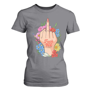 Floral Middle Finger F Ice T Shirt For Women TS02 Charcoal Print Your Wear