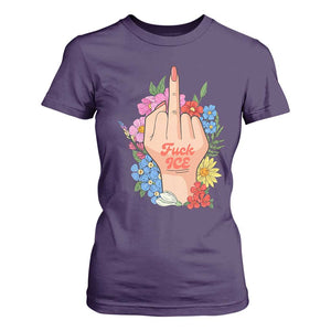 Floral Middle Finger F Ice T Shirt For Women TS02 Purple Print Your Wear