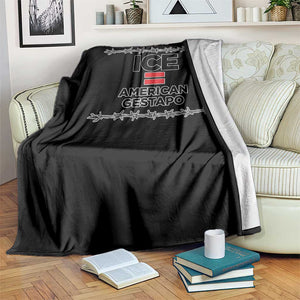 Ice Equals American Gestapo Throw Blanket Barbed Wire Protest Political Resistance TS02 Print Your Wear