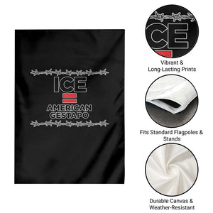 Ice Equals American Gestapo Garden Flag Barbed Wire Protest Political Resistance TS02 Print Your Wear