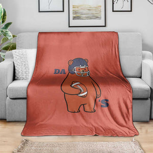 Cute Bear Holding Rugby Sport Fans Graphic Throw Blanket TS02 Print Your Wear