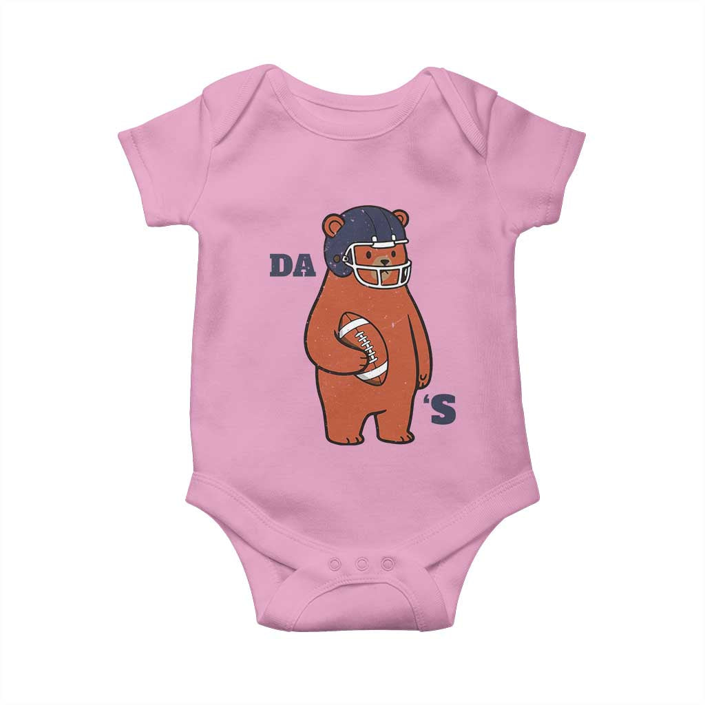 Cute Bear Holding Rugby Sport Fans Graphic Baby Onesie TS02 Light Pink Print Your Wear