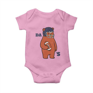 Cute Bear Holding Rugby Sport Fans Graphic Baby Onesie TS02 Light Pink Print Your Wear