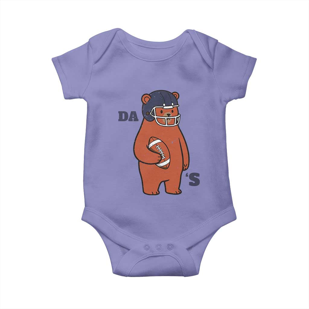 Cute Bear Holding Rugby Sport Fans Graphic Baby Onesie TS02 Violet Print Your Wear