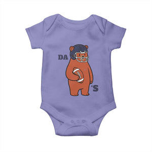 Cute Bear Holding Rugby Sport Fans Graphic Baby Onesie TS02 Violet Print Your Wear