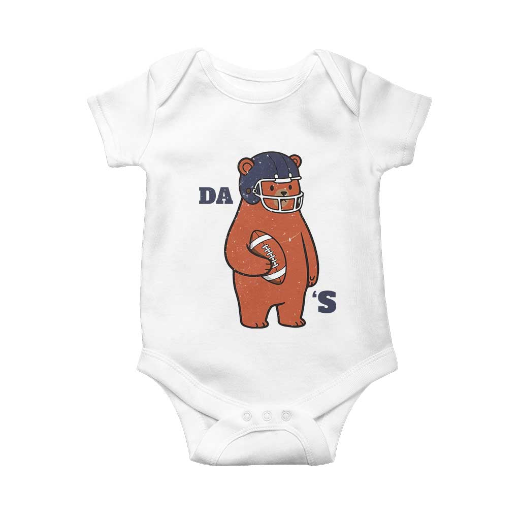 Cute Bear Holding Rugby Sport Fans Graphic Baby Onesie TS02 White Print Your Wear