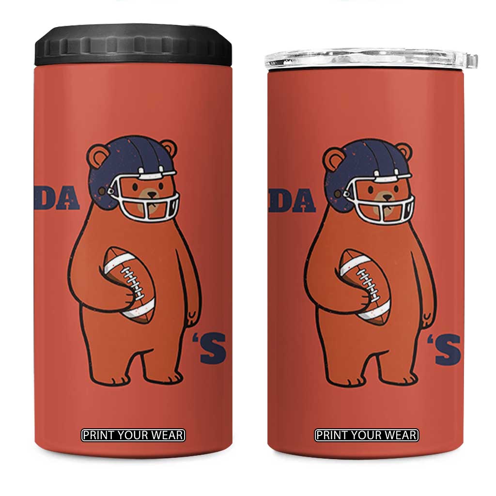 Cute Bear Holding Rugby Sport Fans Graphic 4 in 1 Can Cooler Tumbler TS02 One Size: 16 oz Orange Print Your Wear