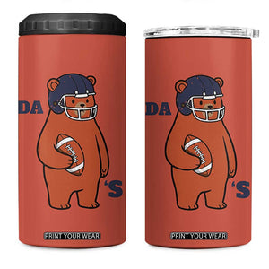 Cute Bear Holding Rugby Sport Fans Graphic 4 in 1 Can Cooler Tumbler TS02 One Size: 16 oz Orange Print Your Wear