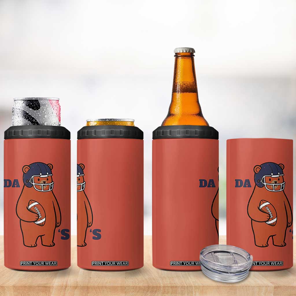 Cute Bear Holding Rugby Sport Fans Graphic 4 in 1 Can Cooler Tumbler TS02 Print Your Wear