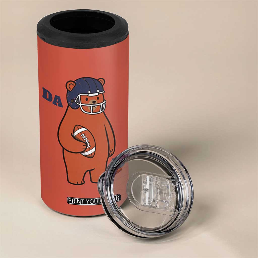 Cute Bear Holding Rugby Sport Fans Graphic 4 in 1 Can Cooler Tumbler TS02 Print Your Wear