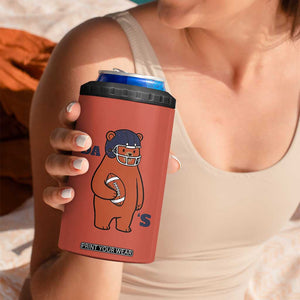Cute Bear Holding Rugby Sport Fans Graphic 4 in 1 Can Cooler Tumbler TS02 Print Your Wear