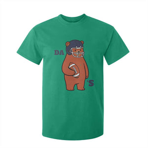 Cute Bear Holding Rugby Sport Fans Graphic T Shirt For Kid TS02 Irish Green Print Your Wear