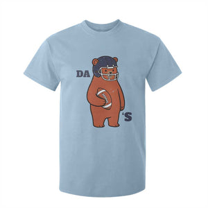 Cute Bear Holding Rugby Sport Fans Graphic T Shirt For Kid TS02 Light Blue Print Your Wear