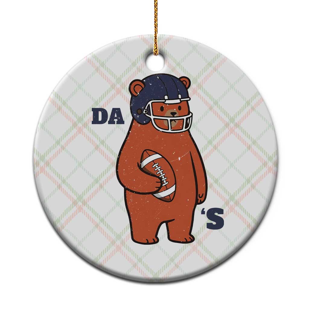 Cute Bear Holding Rugby Sport Fans Graphic Ceramic Ornament TS02 1pc Christmas Plaid Print Your Wear