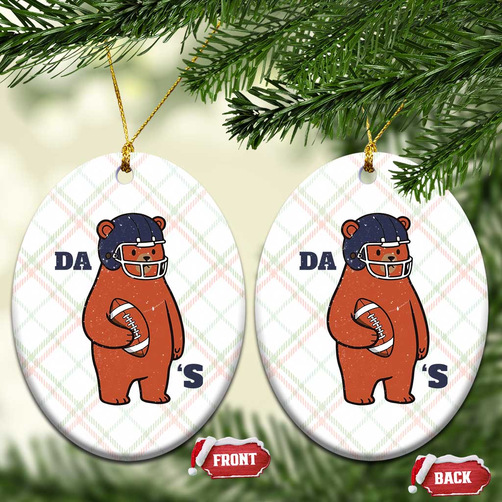 Cute Bear Holding Rugby Sport Fans Graphic Ceramic Ornament TS02 Print Your Wear