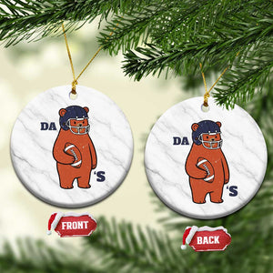 Cute Bear Holding Rugby Sport Fans Graphic Ceramic Ornament TS02 1pc White Marble Print Your Wear
