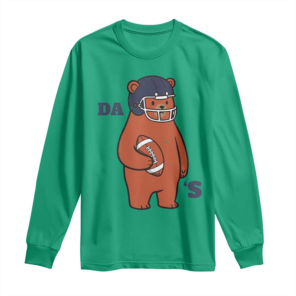 Cute Bear Holding Rugby Sport Fans Graphic Long Sleeve Shirt TS02 Irish Green Print Your Wear
