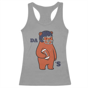 Cute Bear Holding Rugby Sport Fans Graphic Racerback Tank Top TS02 Sport Gray Print Your Wear