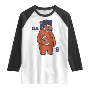 Cute Bear Holding Rugby Sport Fans Graphic Raglan Shirt TS02 White Black Print Your Wear
