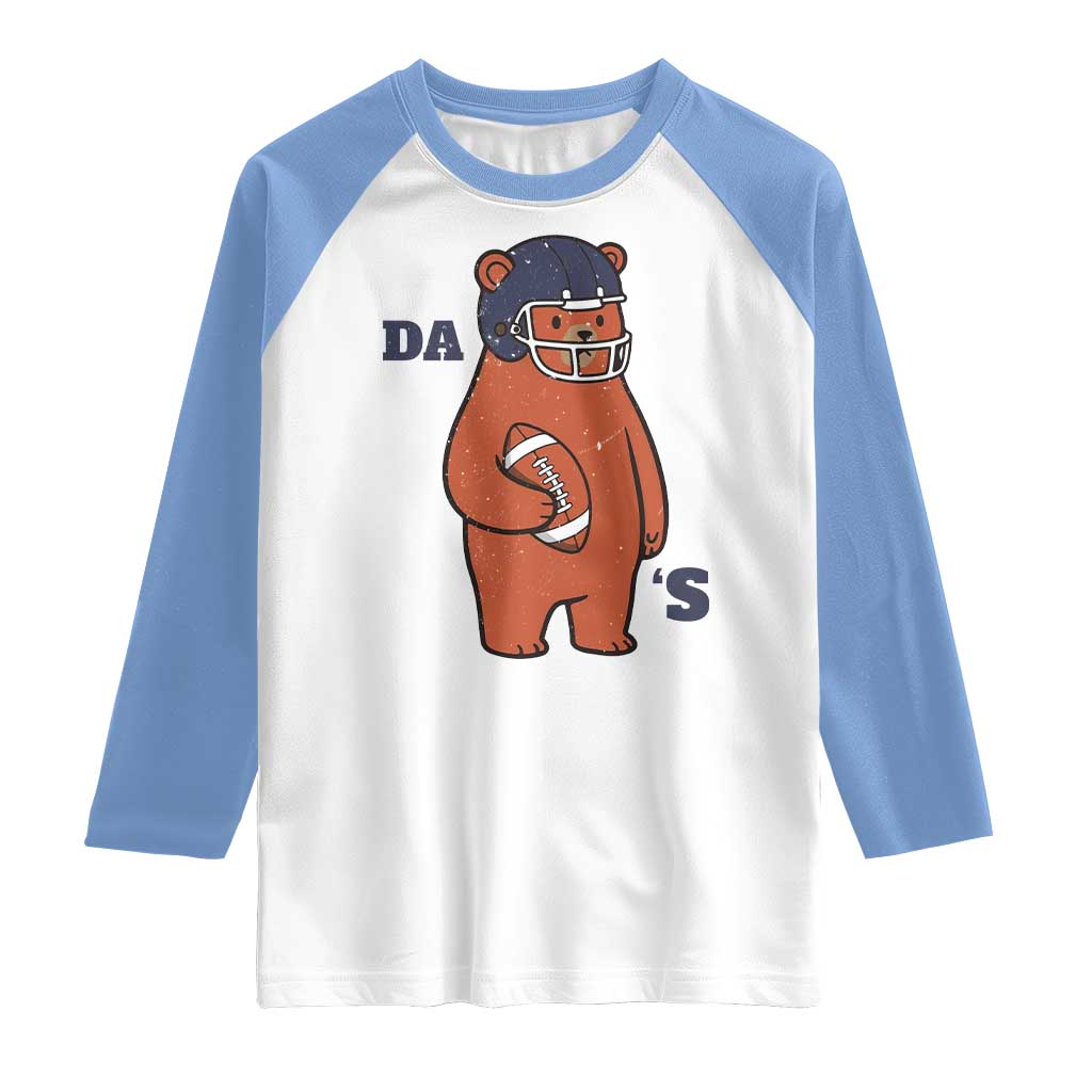 Cute Bear Holding Rugby Sport Fans Graphic Raglan Shirt TS02 White Carolina Blue Print Your Wear