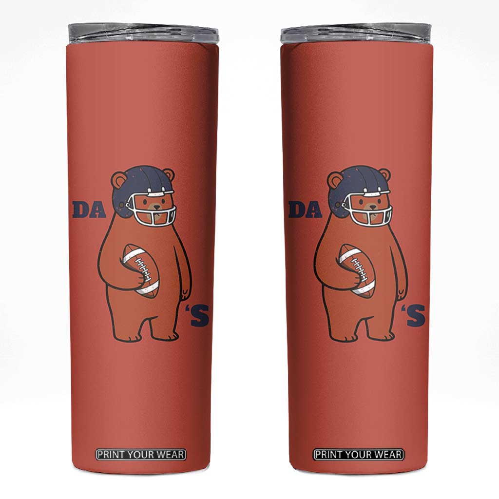 Cute Bear Holding Rugby Sport Fans Graphic Skinny Tumbler TS02 Orange Print Your Wear