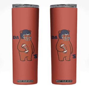 Cute Bear Holding Rugby Sport Fans Graphic Skinny Tumbler TS02 Orange Print Your Wear
