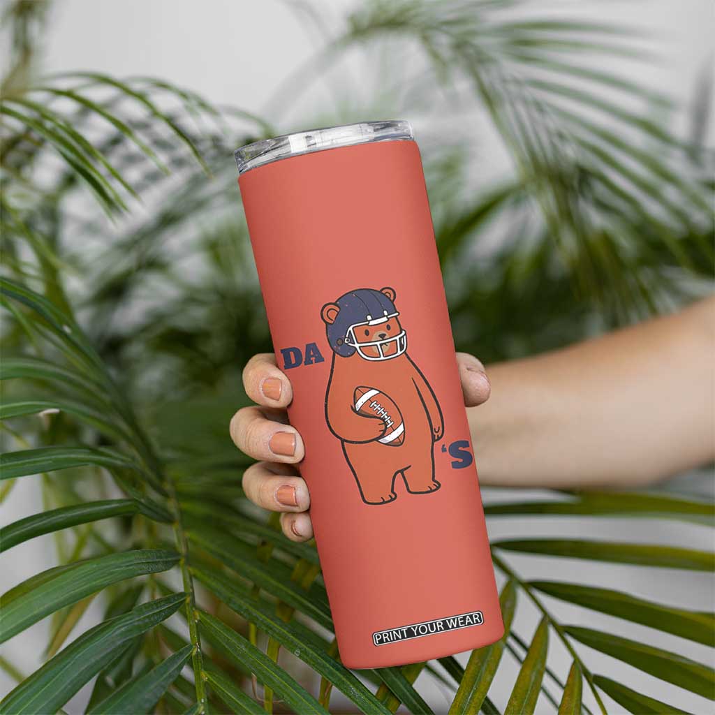 Cute Bear Holding Rugby Sport Fans Graphic Skinny Tumbler TS02 Print Your Wear