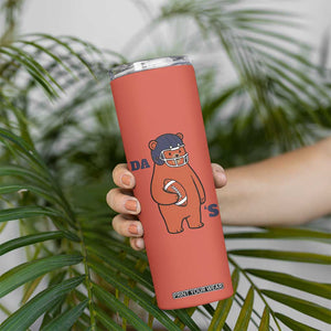 Cute Bear Holding Rugby Sport Fans Graphic Skinny Tumbler TS02 Print Your Wear