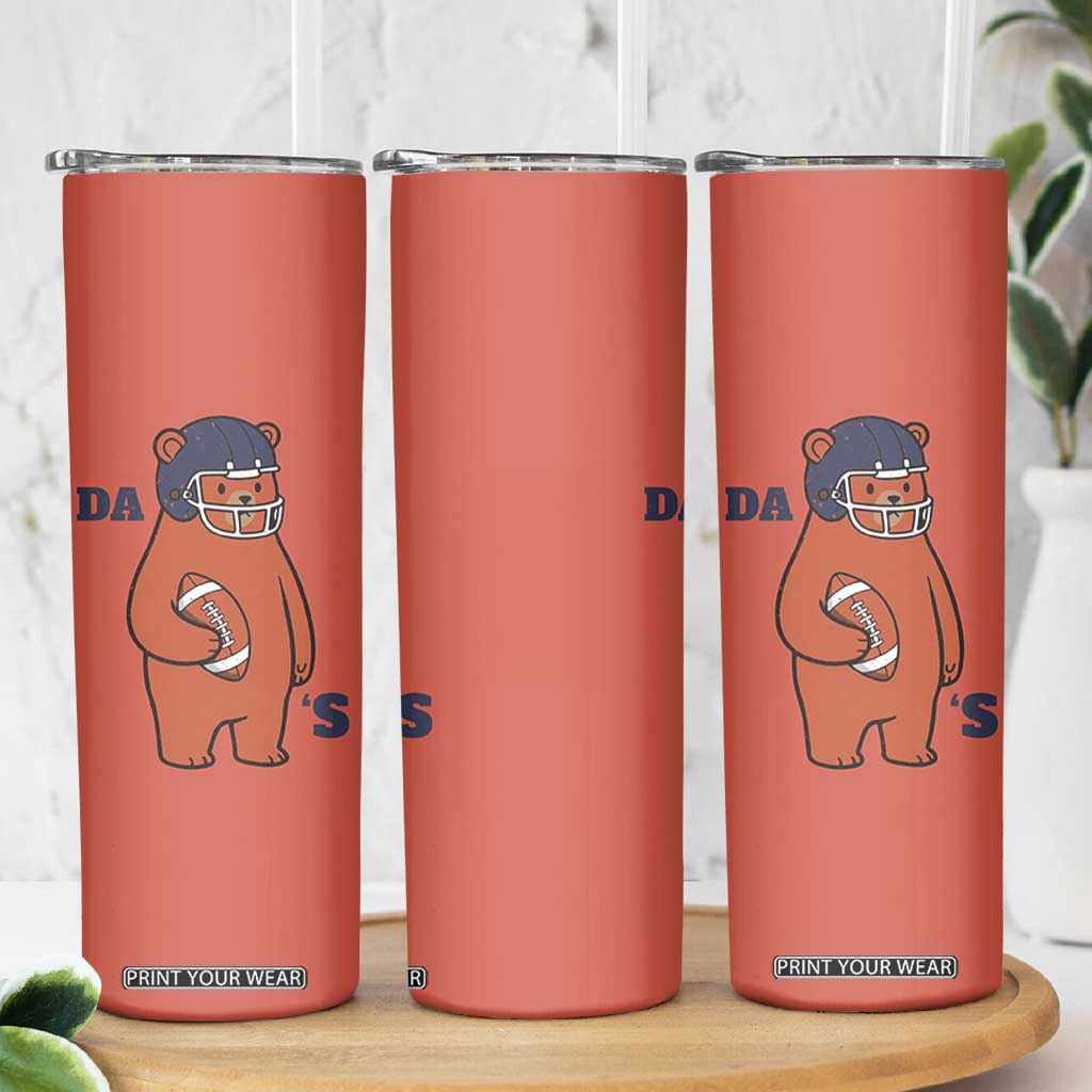 Cute Bear Holding Rugby Sport Fans Graphic Skinny Tumbler TS02 Print Your Wear